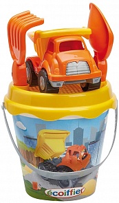 Детский набор для песочницы ведерко с грузовиком и акссессуарами 17 см (Ecoiffier, ECO736)